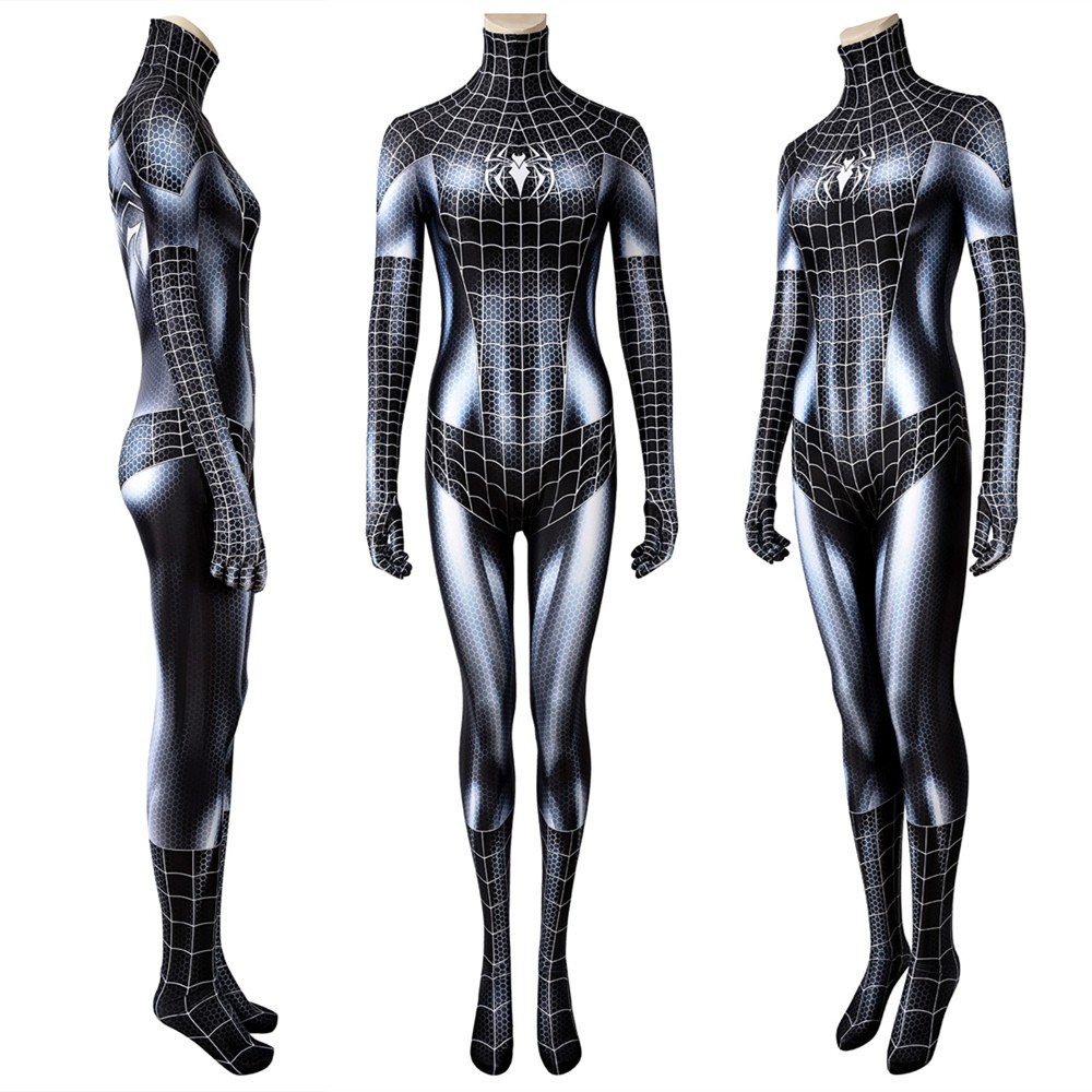 Female Spiderman Black Cat Venom 3D Jumpsuit