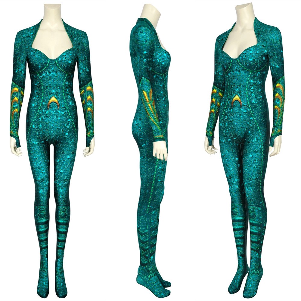 Movie Aquaman Mera 3D Cosplay Jumpsuit