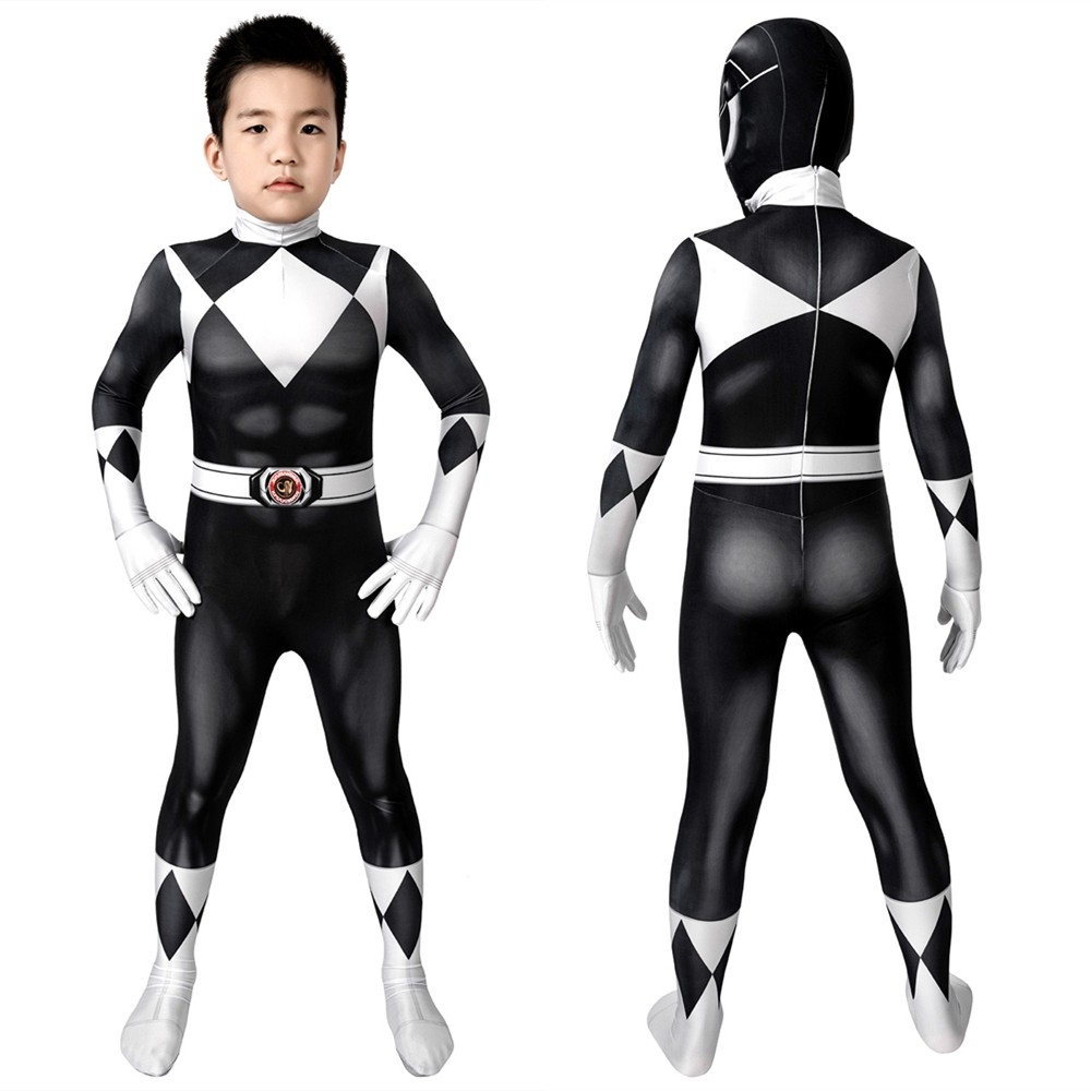 Power Rangers Zack Black Ranger Kids 3D Jumpsuit