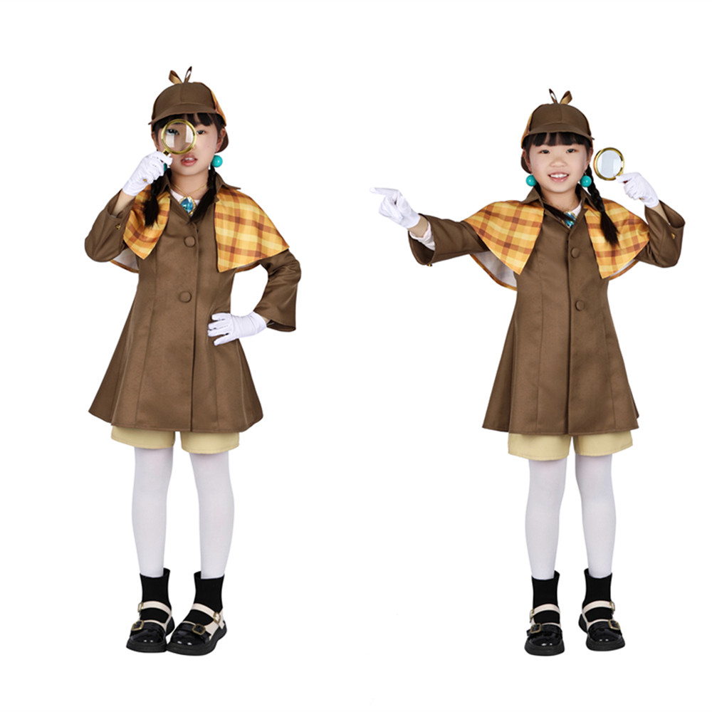 Princess Peach Showtime Detective Peach Kids Cosplay Costume