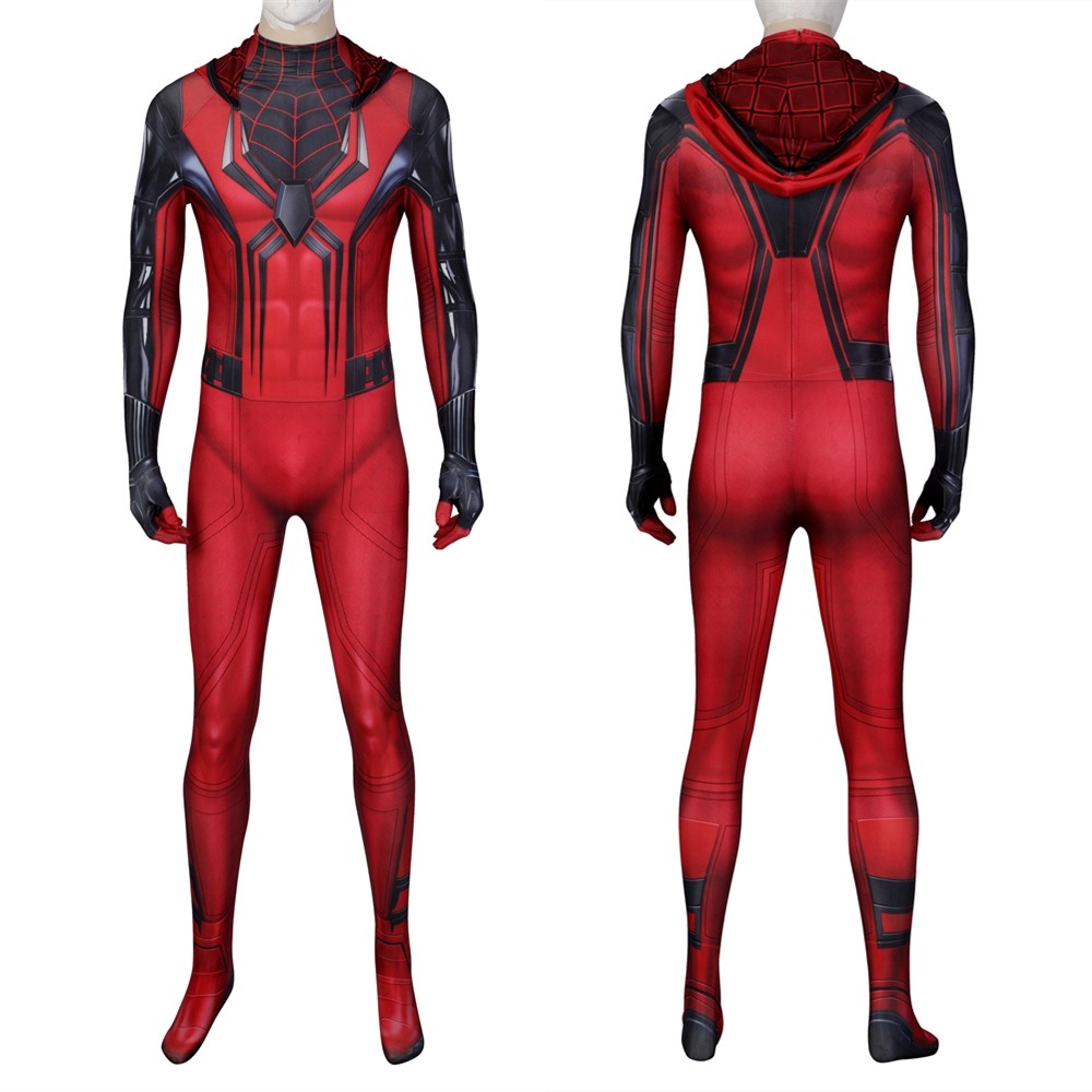 PS5 Spider-Man Crimson Cowl Suit Cosplay Jumpsuit