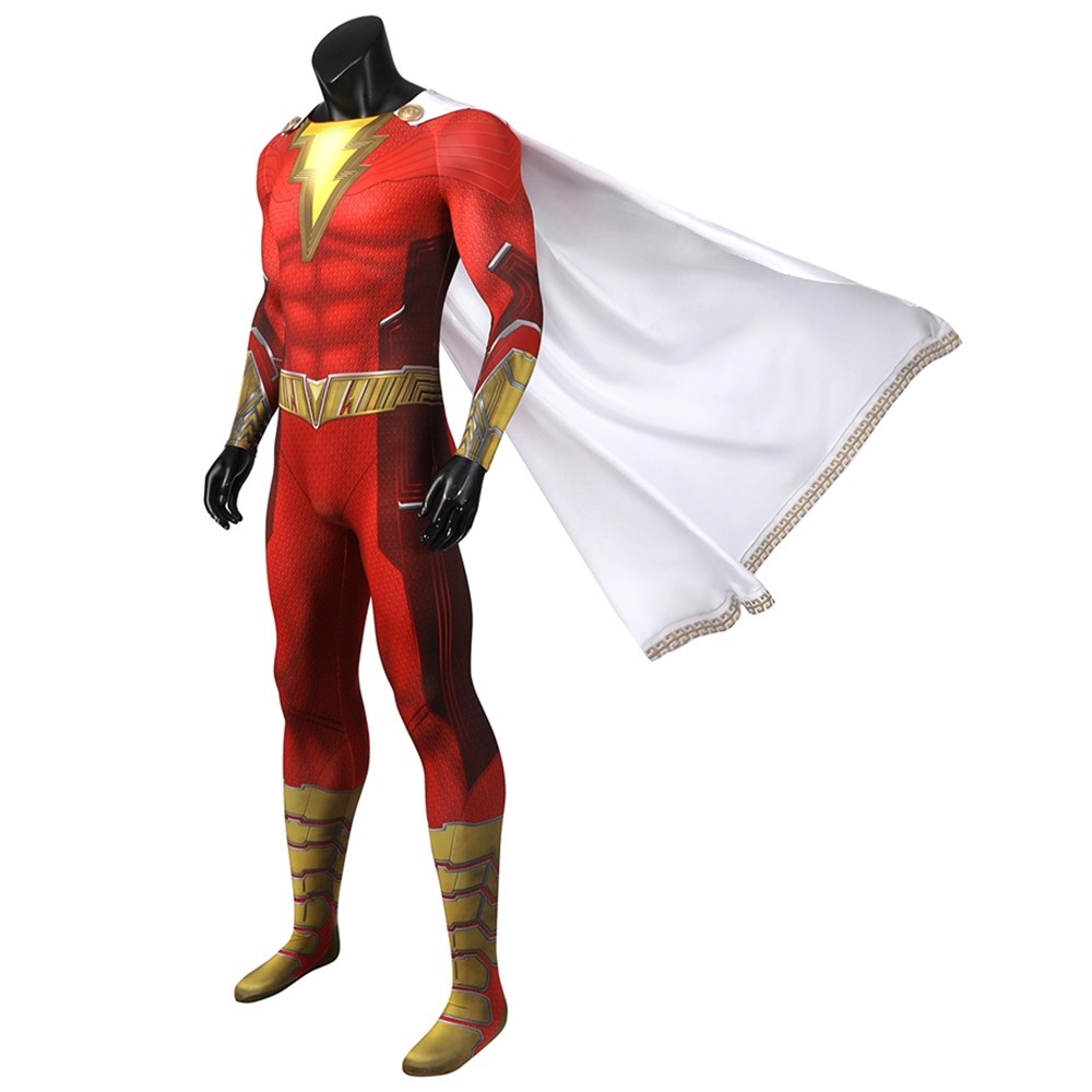 Shazam Fury of the Gods Shazam Cosplay Suit 3D Jumpsuit