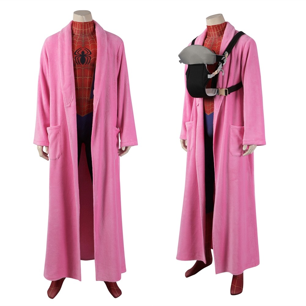 Spider-Man Across The Spider-Verse Peter Parker Pink Cosplay Costume