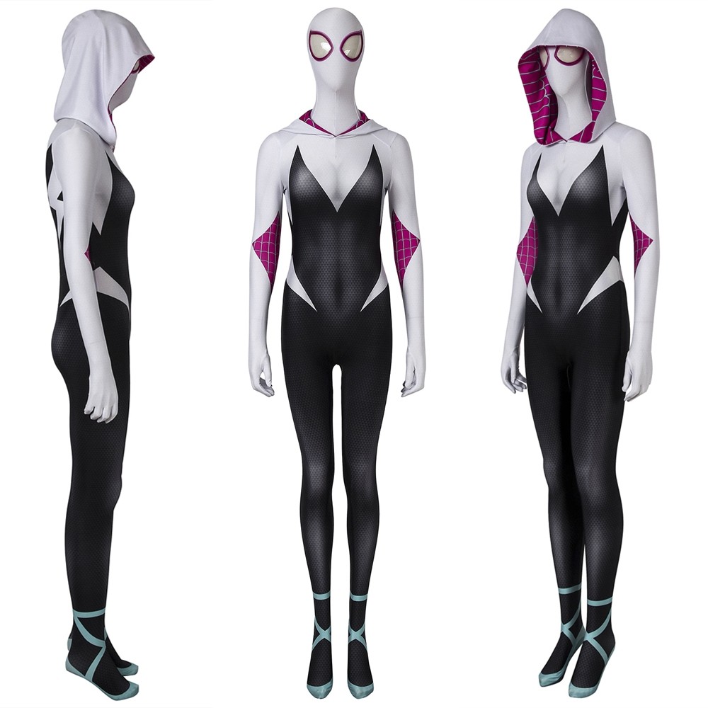 Spider-Man Into The Spider-Verse Gwen Stacy 3D Zentai Jumpsuit