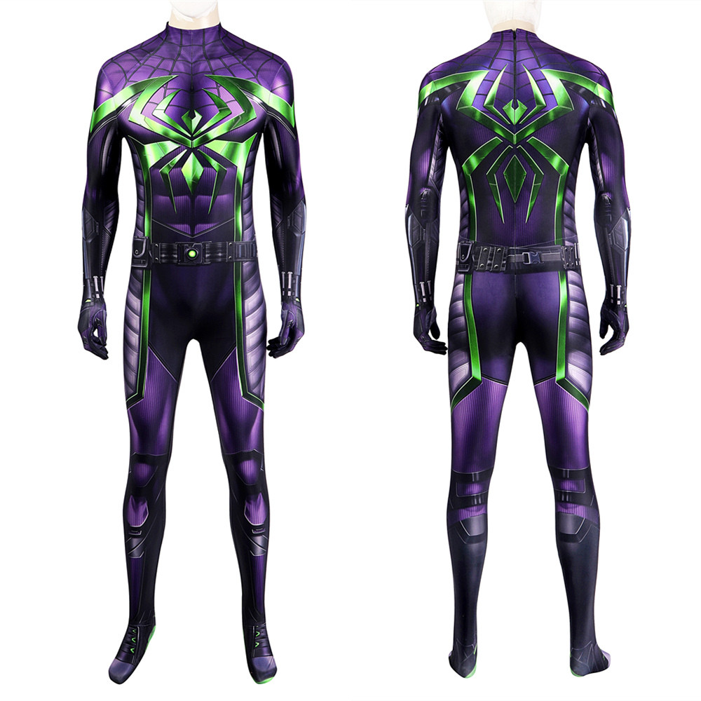 Spider-Man Miles Morales Purple Reign Suit Cosplay Jumpsuit