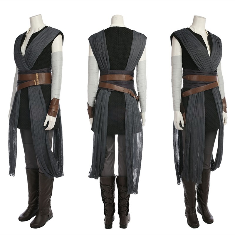 Star Wars The Last Jedi Rey Cosplay Costume Deluxe Outfit