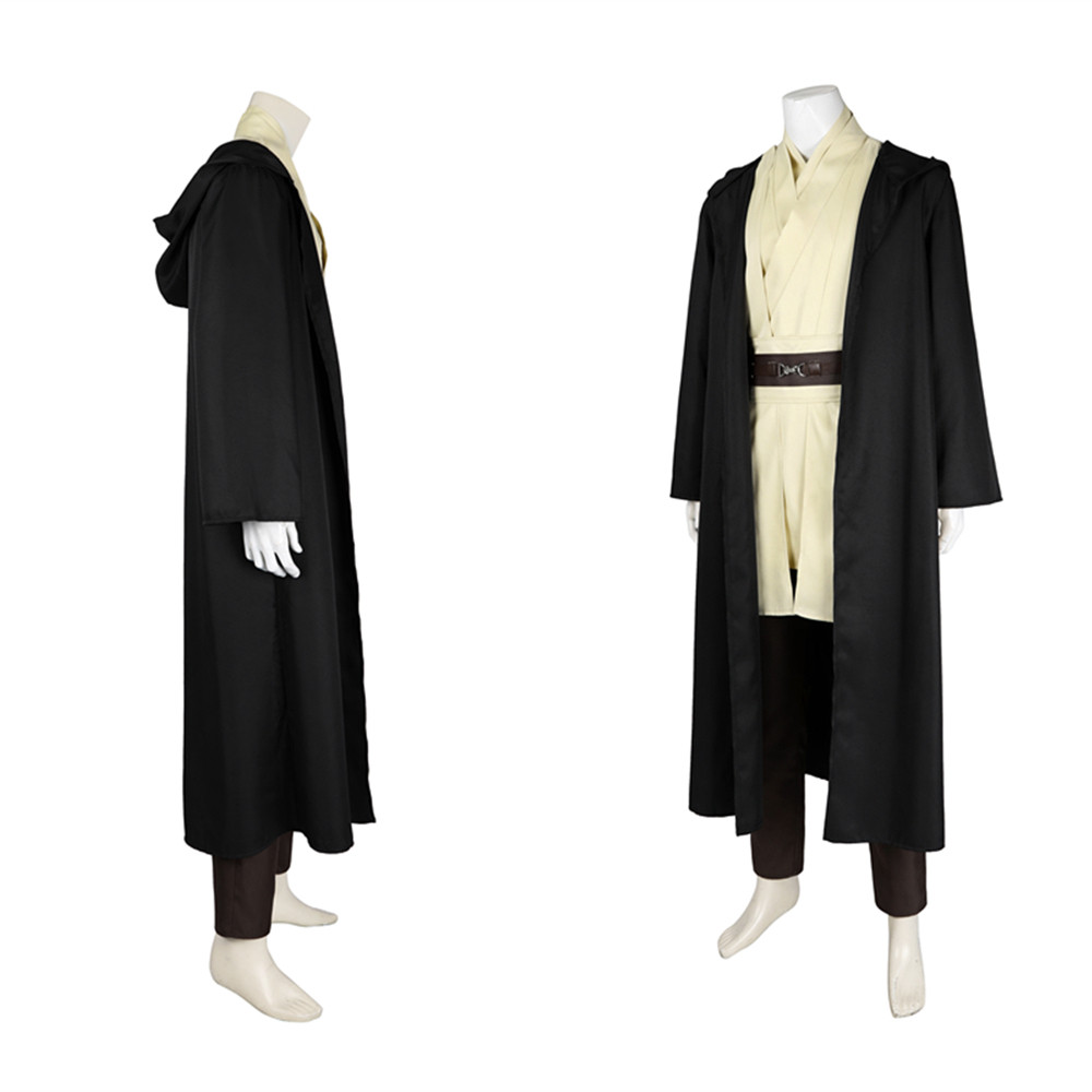 Star Wars The Phantom Menace Qui-Gon Jinn Cosplay Costume Economical Version