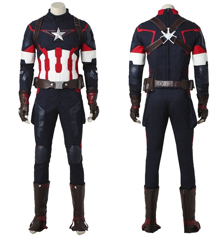 The Avengers Age of Ultron Steve Rogers Captain America Cosplay Costume