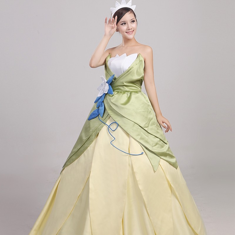 Disney The Princess and the Frog Tiana Princess Dress Cosplay Costume