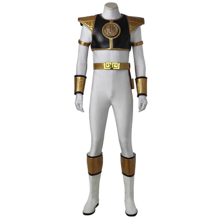 Tyranno Ranger White Ranger Tommy Jumpsuit Cosplay Costume