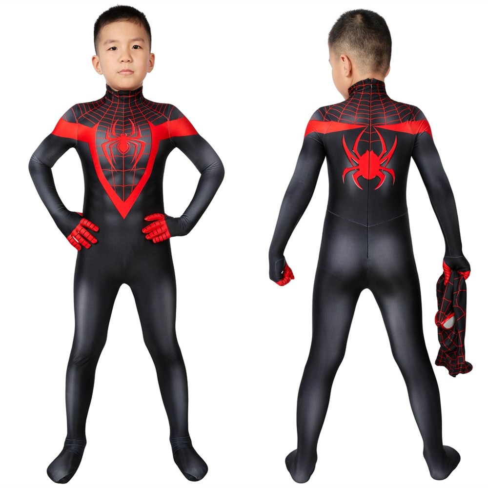 Ultimate Spider-Man PS5 Miles Morales Kids 3D Zentai Jumpsuit