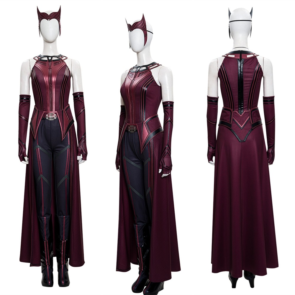 WandaVision Scarlet Witch Wanda Cosplay Costume Deluxe Version