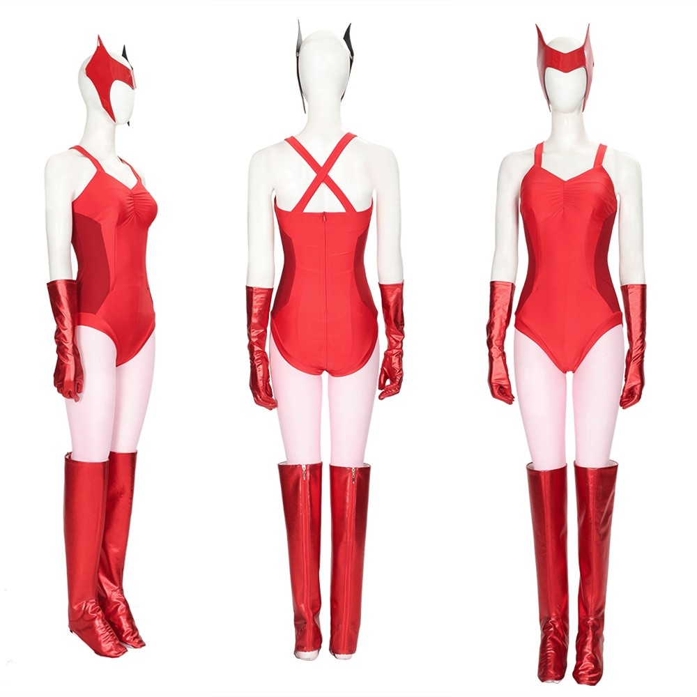 WandaVision Scarlet Witch Wanda Cosplay Costume Red Suit