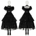 2022 TV Wednesday Addams Iconic Dance Cosplay Dress