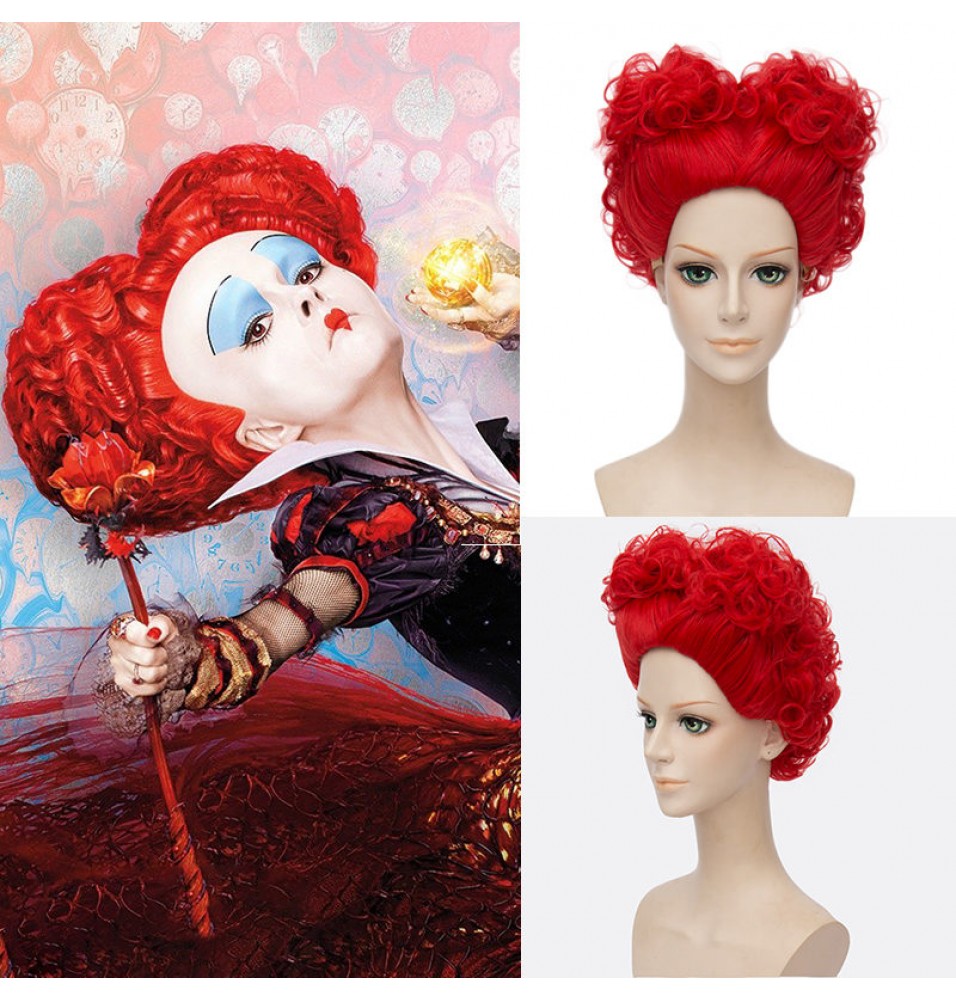 Disney Alice in Wonderland 2 The Red Queen Red Cosplay Wigs