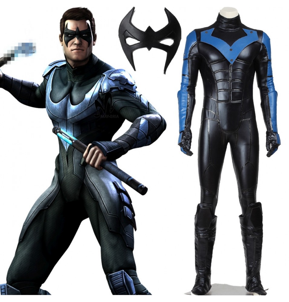 Arkham City Nightwing Cosplay Costumes Outfit