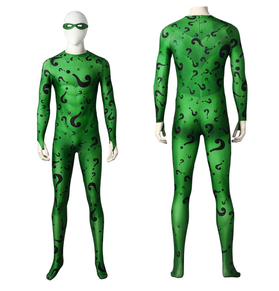 Batman Forever Riddler Green Cosplay Jumpsuit