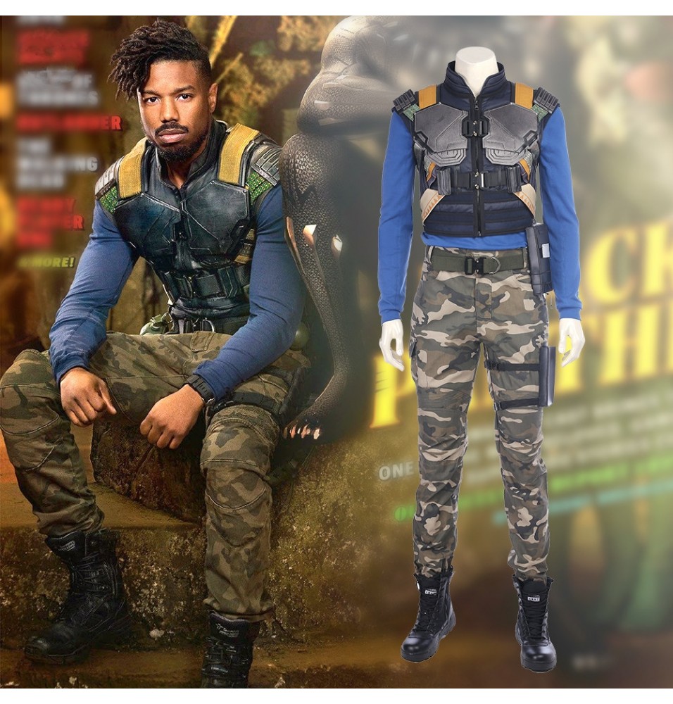 Black Panther Erik Killmonger Cosplay Costume Deluxe