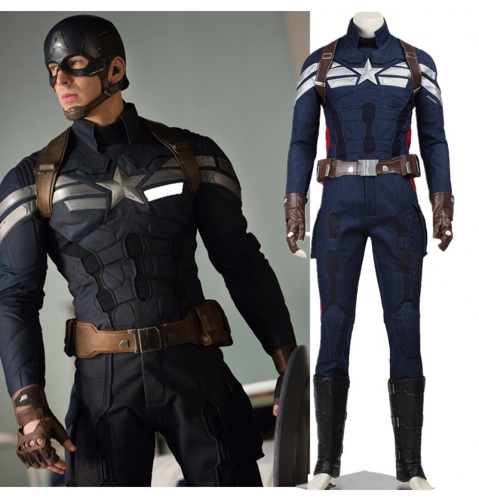Captain America 2 Steve Rogers Cosplay Costume Deluxe Version