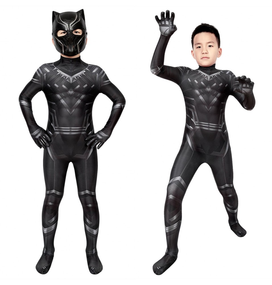 Civil War T'Challa Black Panther Kids 3D Jumpsuit