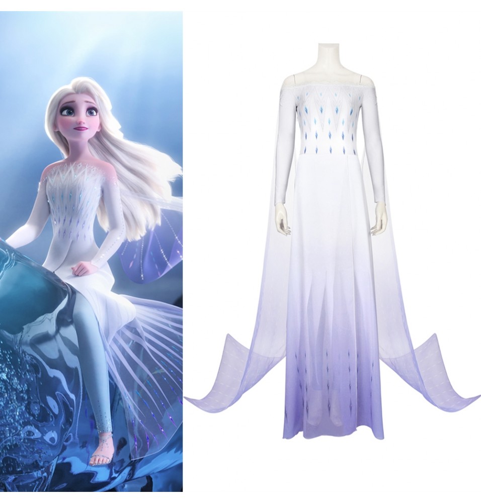 Frozen 2 Elsa Cosplay Dress White Dress