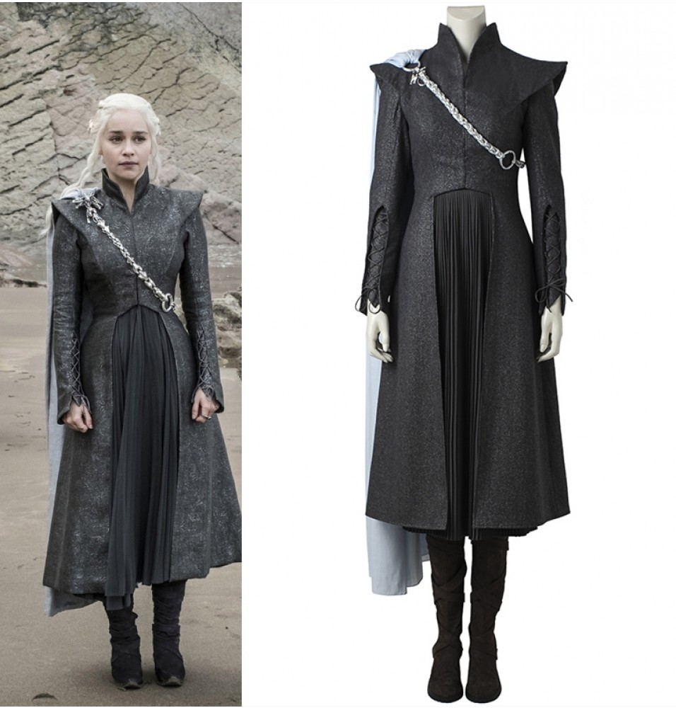 Game of Thrones 7 Daenerys Targaryen Cosplay Costume with Cloak