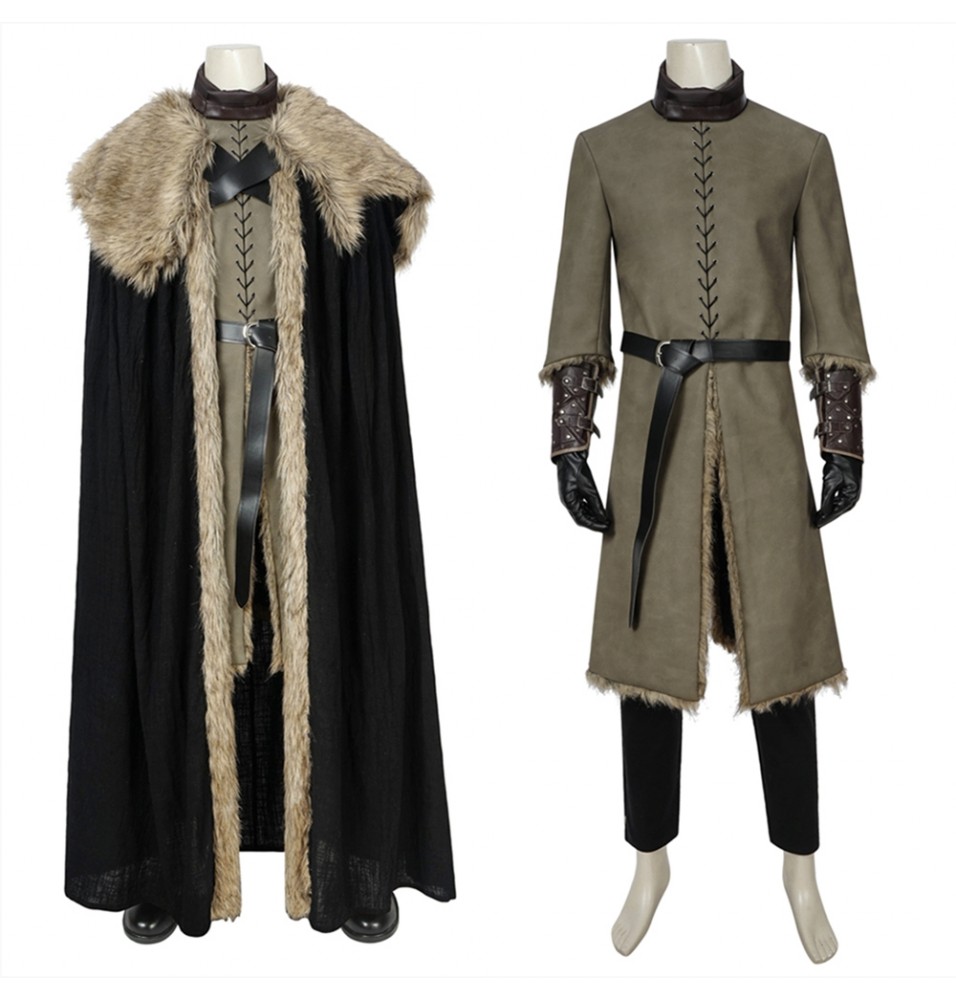 Game of Thrones 8 Jon Snow Cosplay Costume Deluxe Version