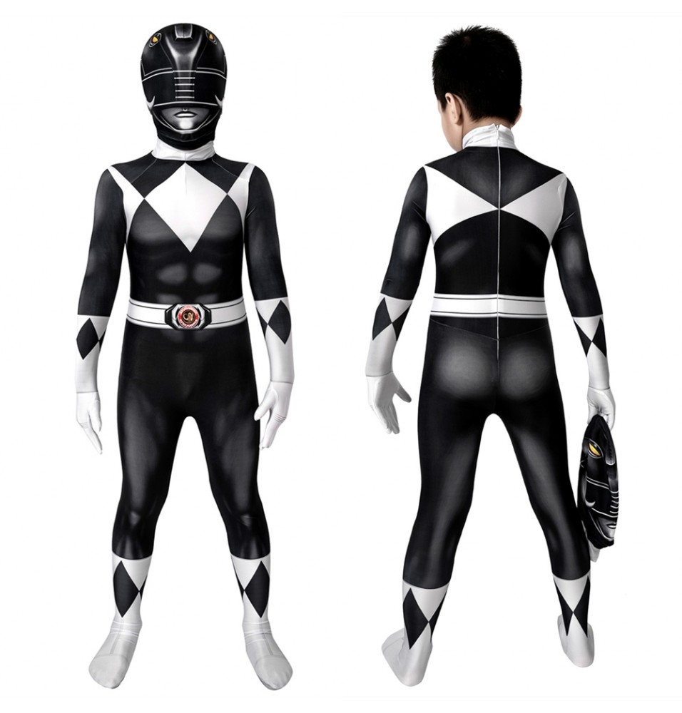 Power Rangers Zack Black Ranger Kids 3D Jumpsuit