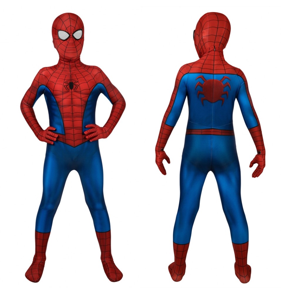 Spider-Man PS4 Peter Parker Kids 3D Zentai Jumpsuit