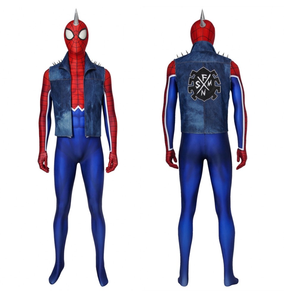 Spider-Man PS4 Spider-Punk 3D Jumpsuit Zentai