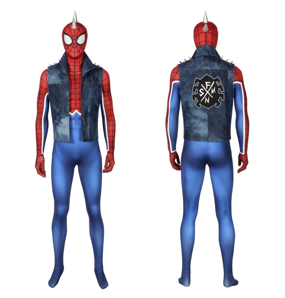 Spider-Man PS4 Spider-Punk 3D Zentai Jumpsuit