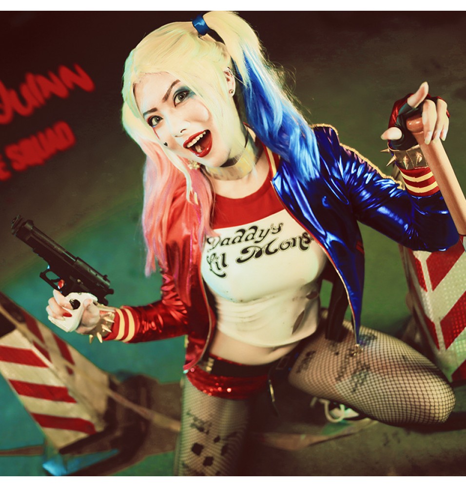 Suicide Squad Harley Quinn Cosplay Costume Deluxe Version
