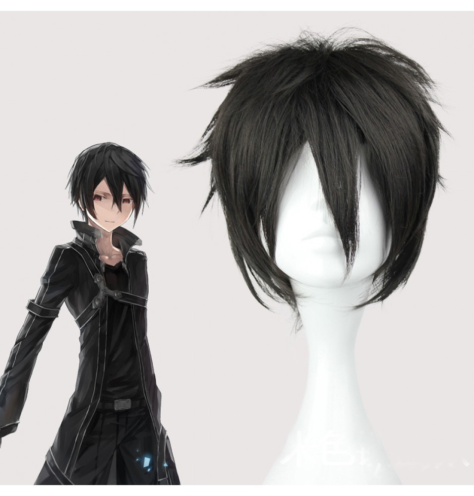 Sword Art Online Kirigaya Kazuto Black Wig Kirito Cosplay Wigs