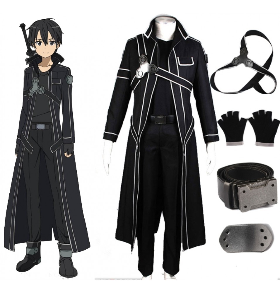 Sword Art Online Kirito Cosplay Costume Kirigaya Kazuto Cosplay Full Set