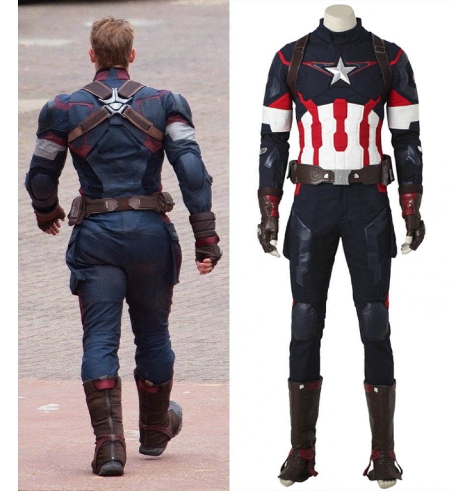 The Avengers Age of Ultron Steve Rogers Captain America Cosplay Costume