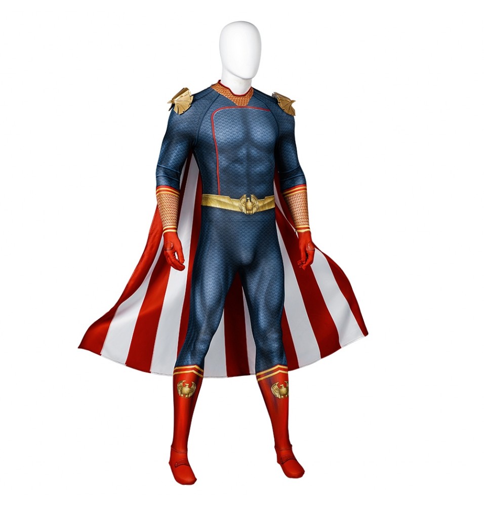 The Boys Homelander Cosplay Jumpsuit with Cloak