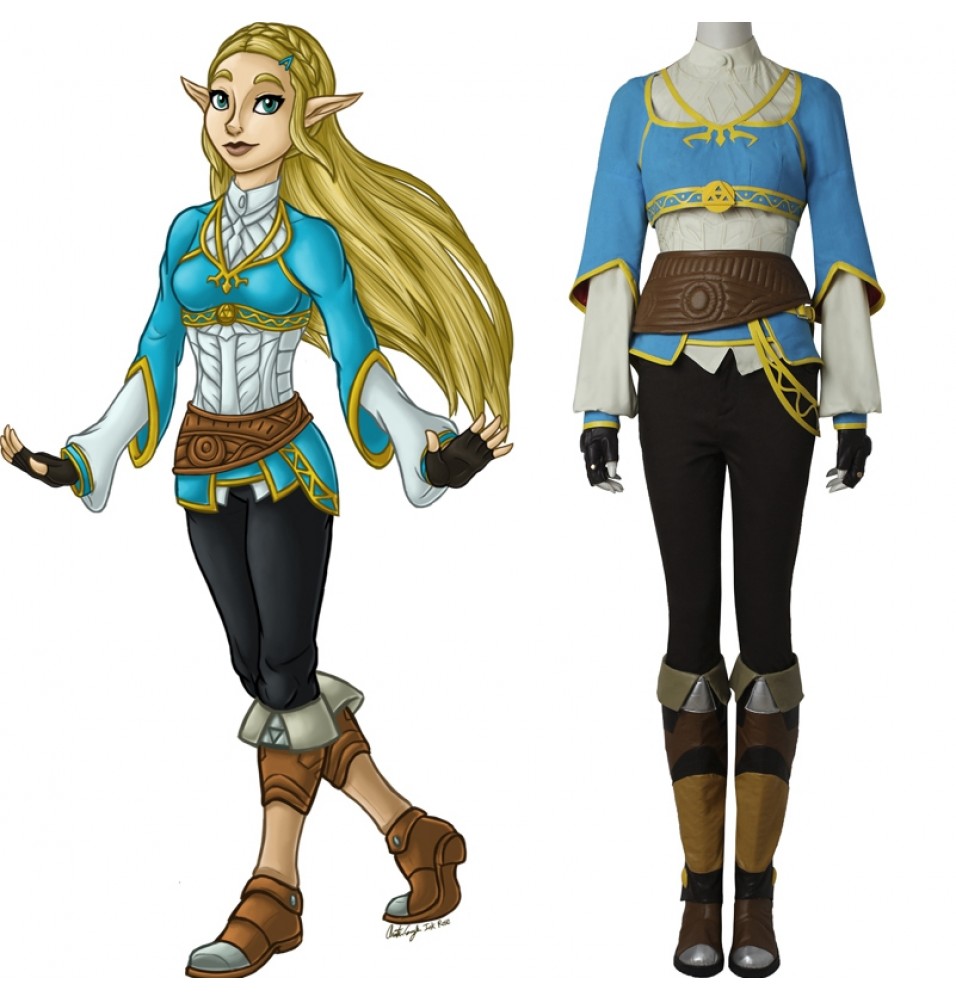 The Legend of Zelda Breath of the Wild Princess Zelda Cosplay Costume