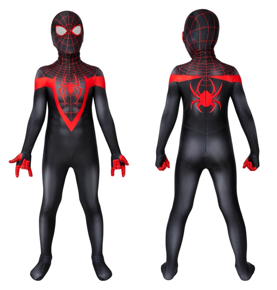 Ultimate Spider-Man PS5 Miles Morales Kids 3D Zentai Jumpsuit