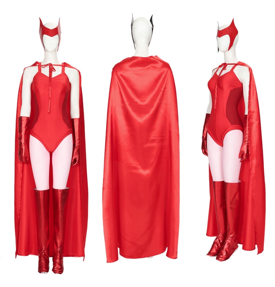 WandaVision Scarlet Witch Wanda Cosplay Costume Red Suit