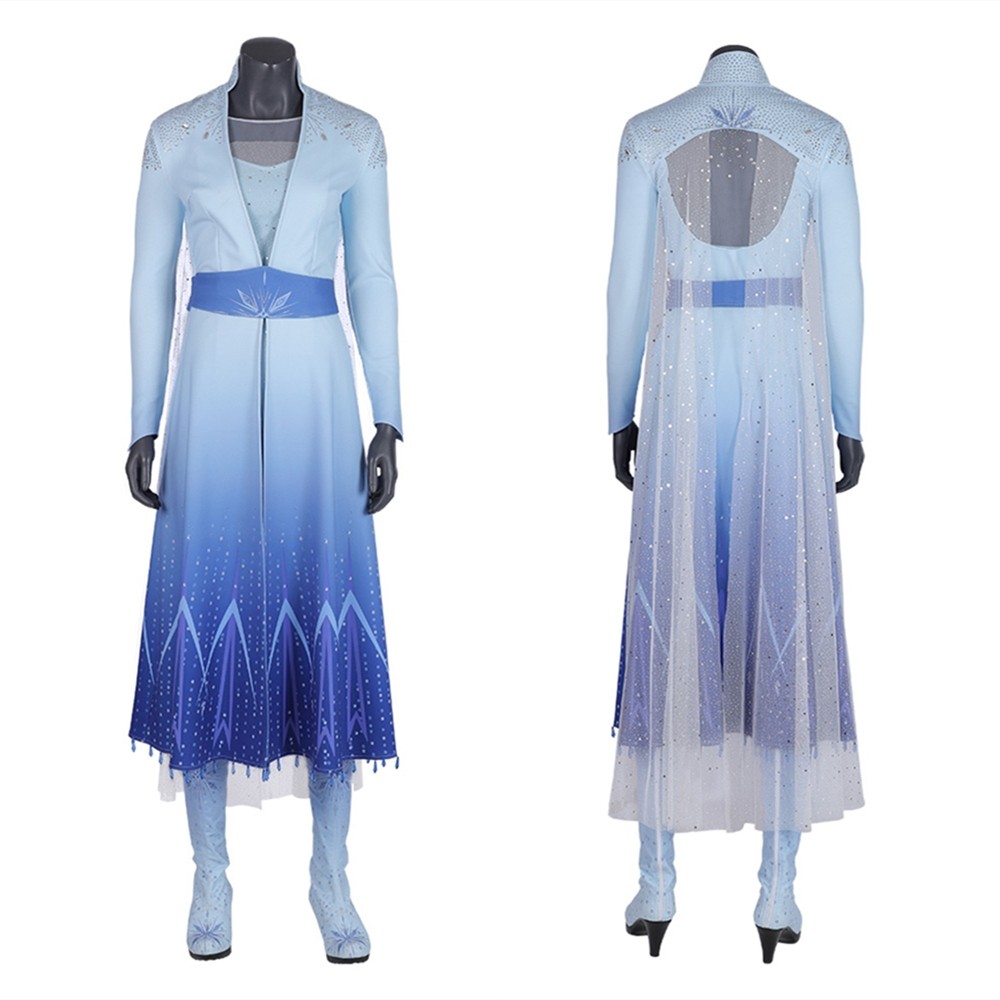 Frozen 2 Elsa Cosplay Costume Dress Deluxe Version