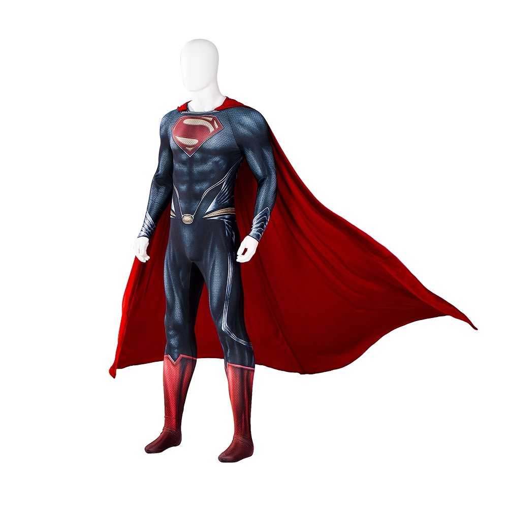 Man of Steel Superman Cosplay Jumpsuit with Cloak