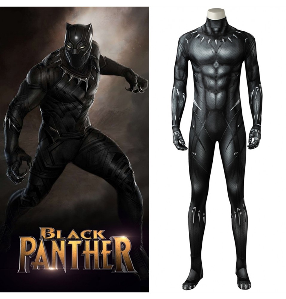 2018 Black Panther Cosplay Costume 3D Printed Black Panther Jumpsuit