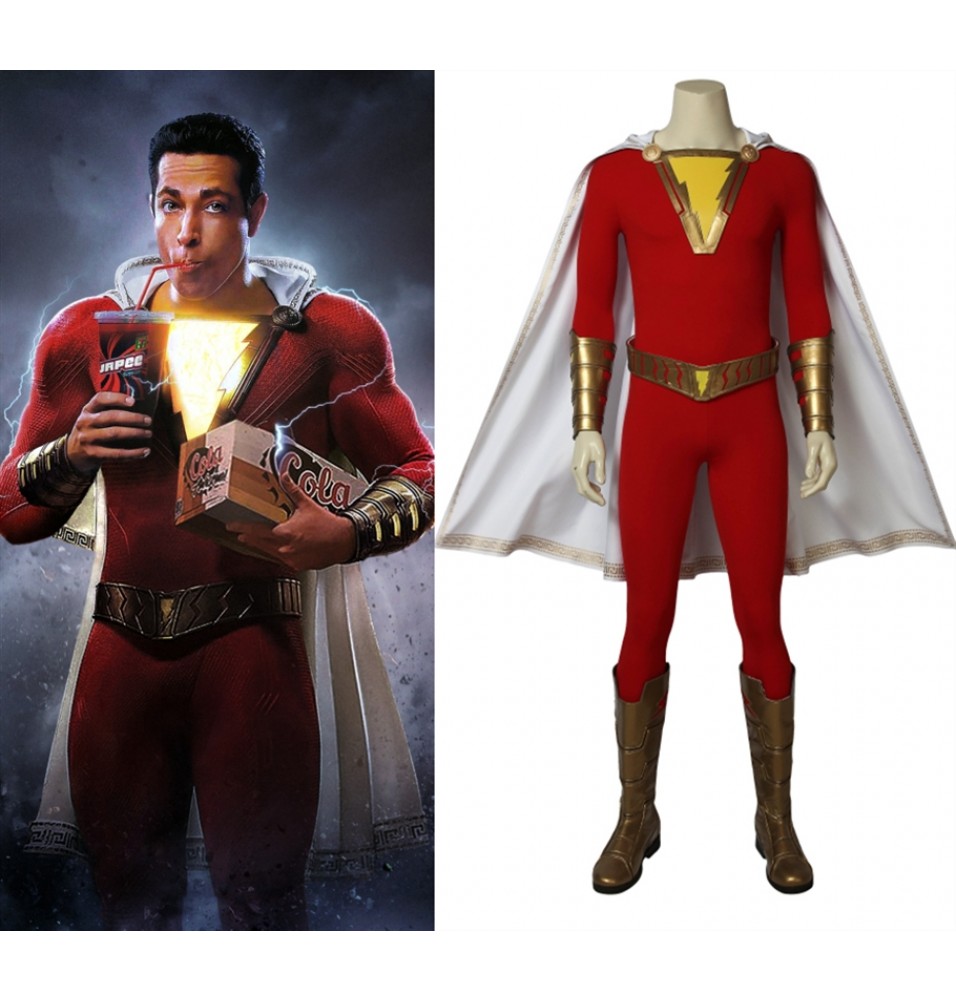 2019 Movie Shazam Cosplay Costume Billy Batson Costume