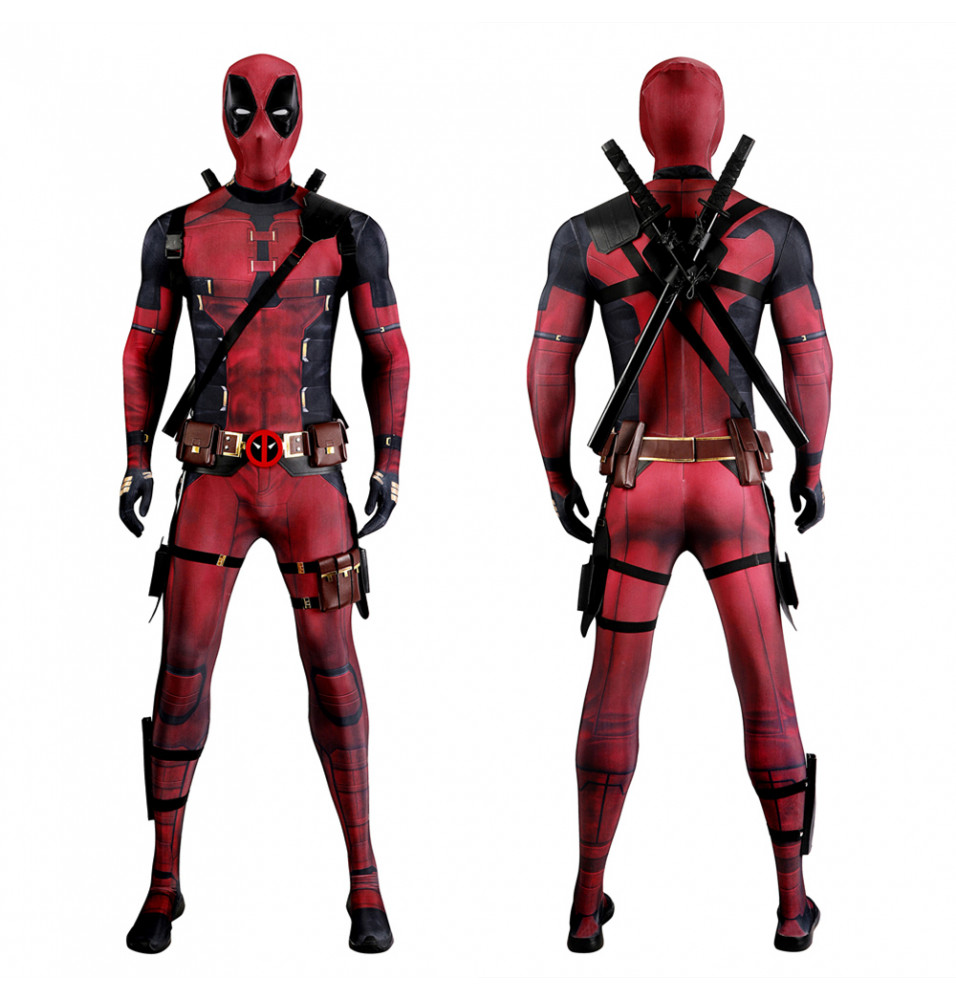 2024 Deadpool 3 Deadpool Cosplay Jumpsuit Full Set