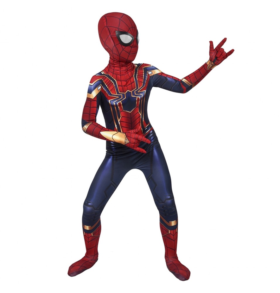 Avengers: Endgame Iron Spiderman Kids 3D Zentai Jumpsuit