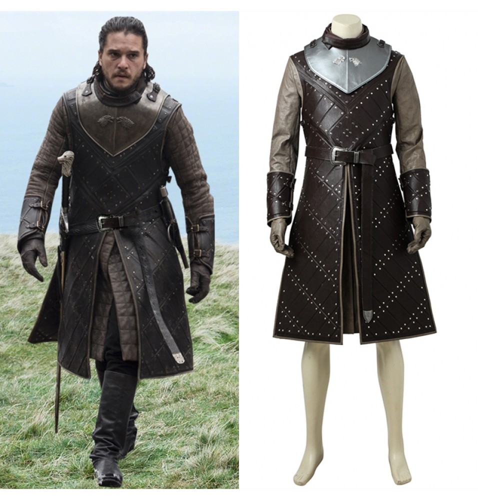 Game of Thrones Season 7 Jon Snow Cosplay Costume Deluxe Outfit