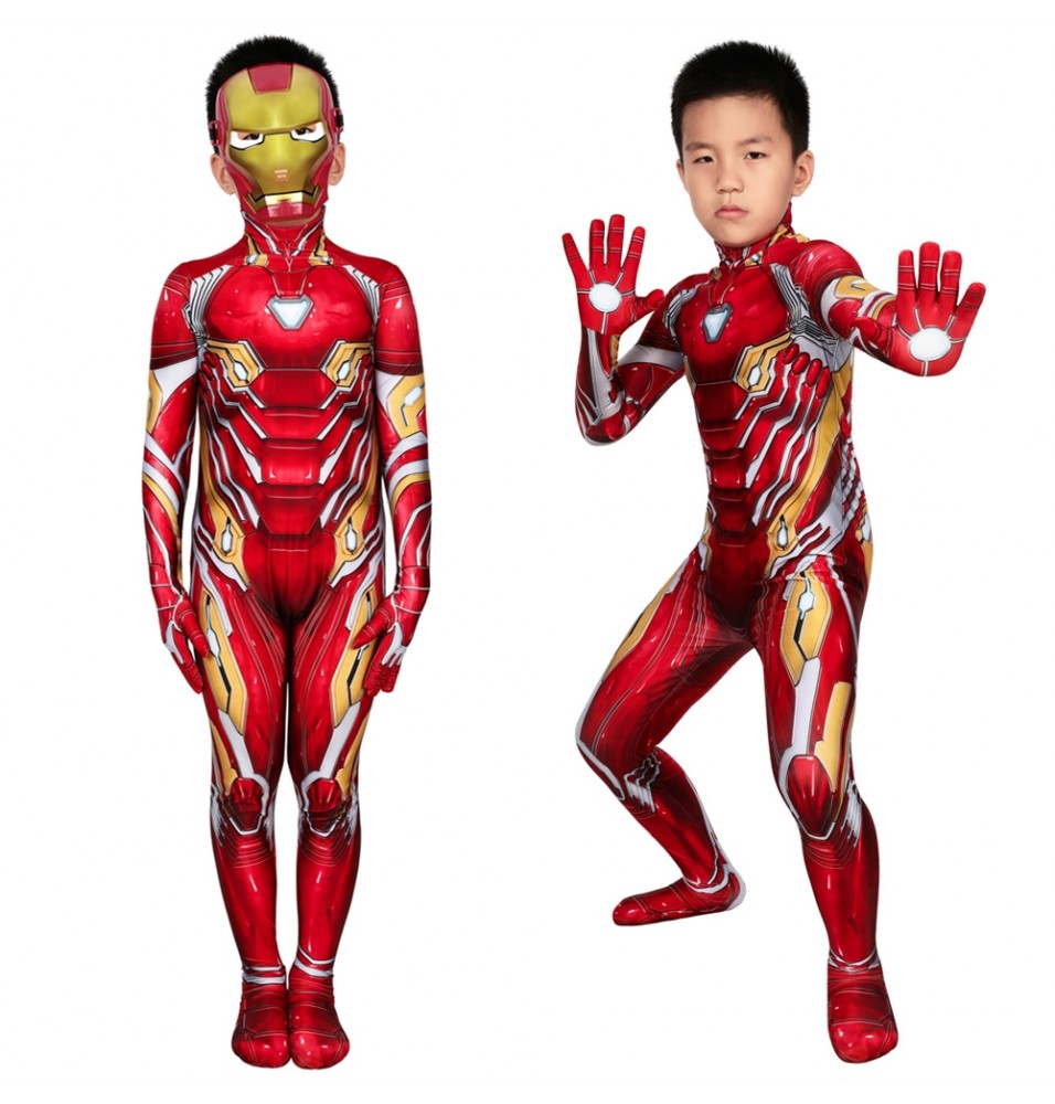 Iron Man Tony Stark Nanotech Suit 3D Kids Jumpsuit