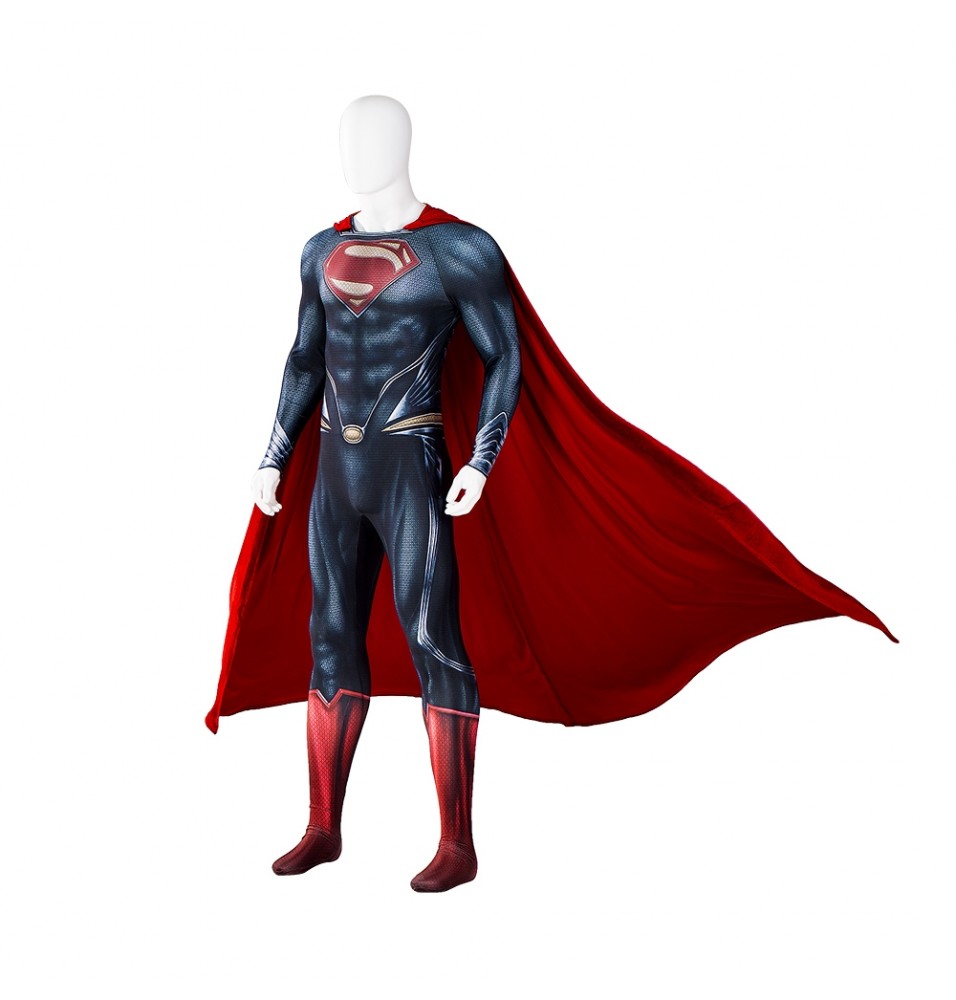 Man of Steel Superman Cosplay Jumpsuit with Cloak