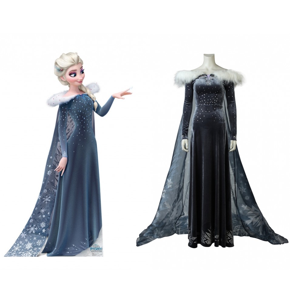 Olaf S Frozen Adventure Elsa Cosplay Costume Princess Fancy Dress
