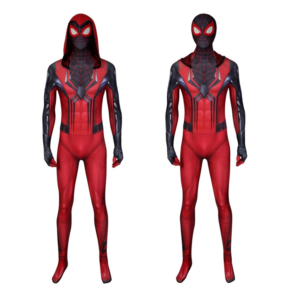 PS5 Spider-Man Crimson Cowl Suit Cosplay Jumpsuit